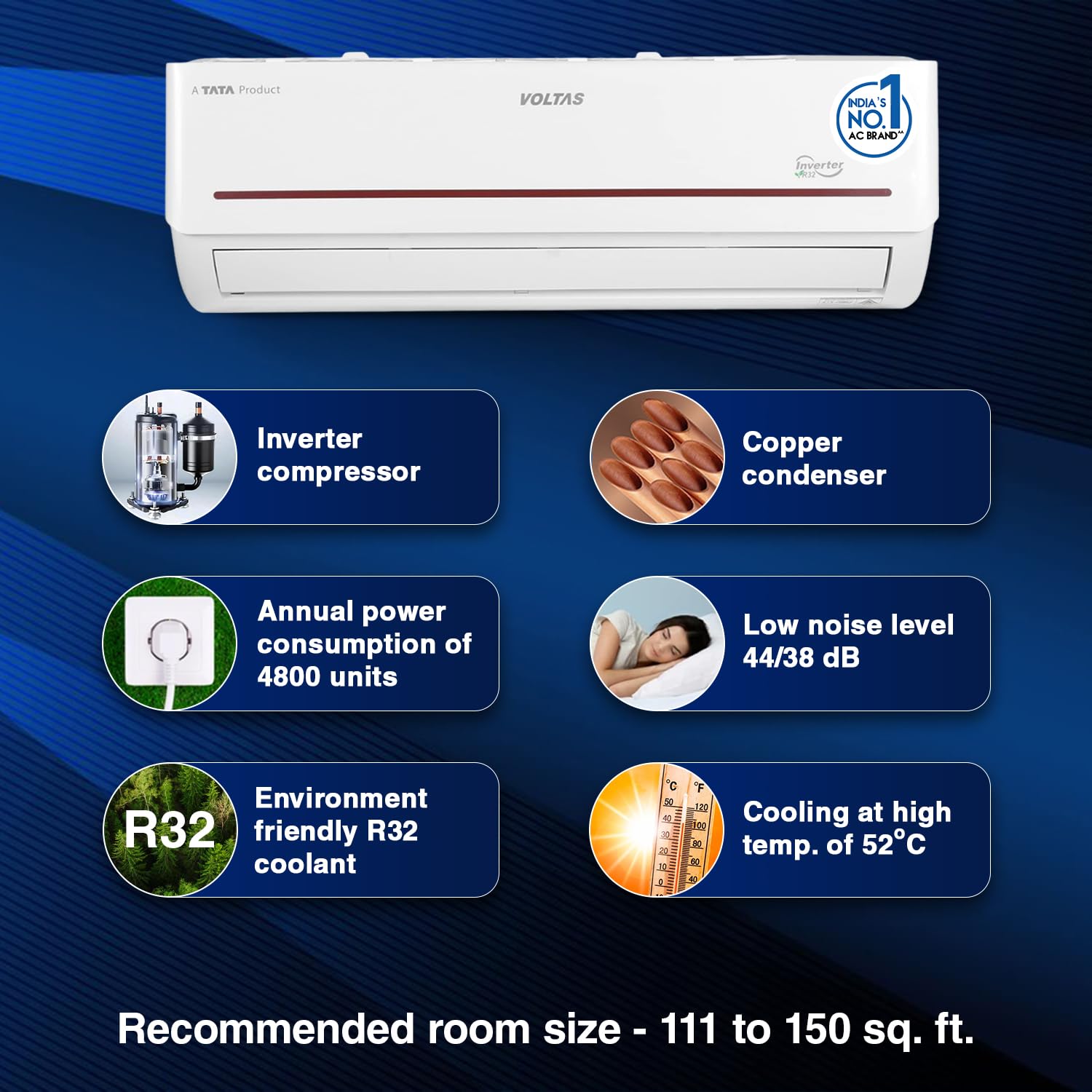 Voltas 1.5 Ton 3 Star Inverter Split AC