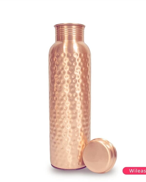 Full Hammered Copper Water Bottle