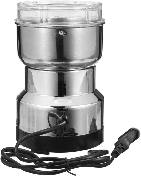 Stainless Steel Household Electric Coffee Bean Powder Grinder Maker Personal Coffee Maker (Silver)