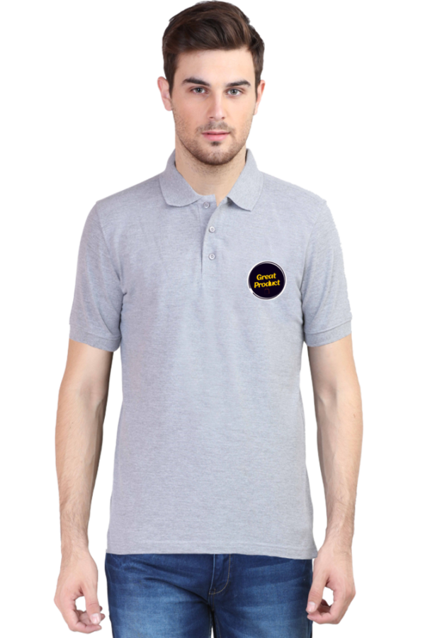 Savage Tiger Grey Left Poket Full Polo T-Shirt for Men